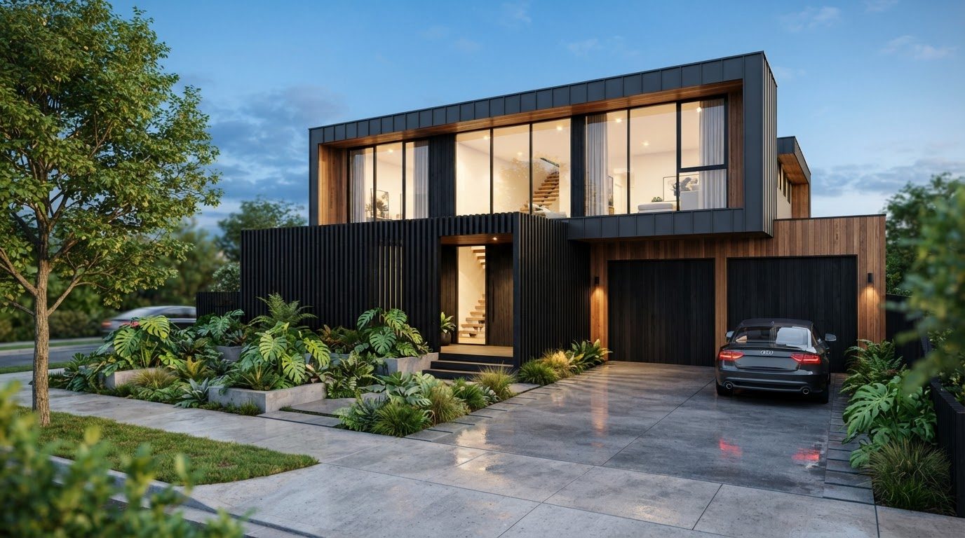 Futuristic Front Yard Concept 04 — large format concept visual