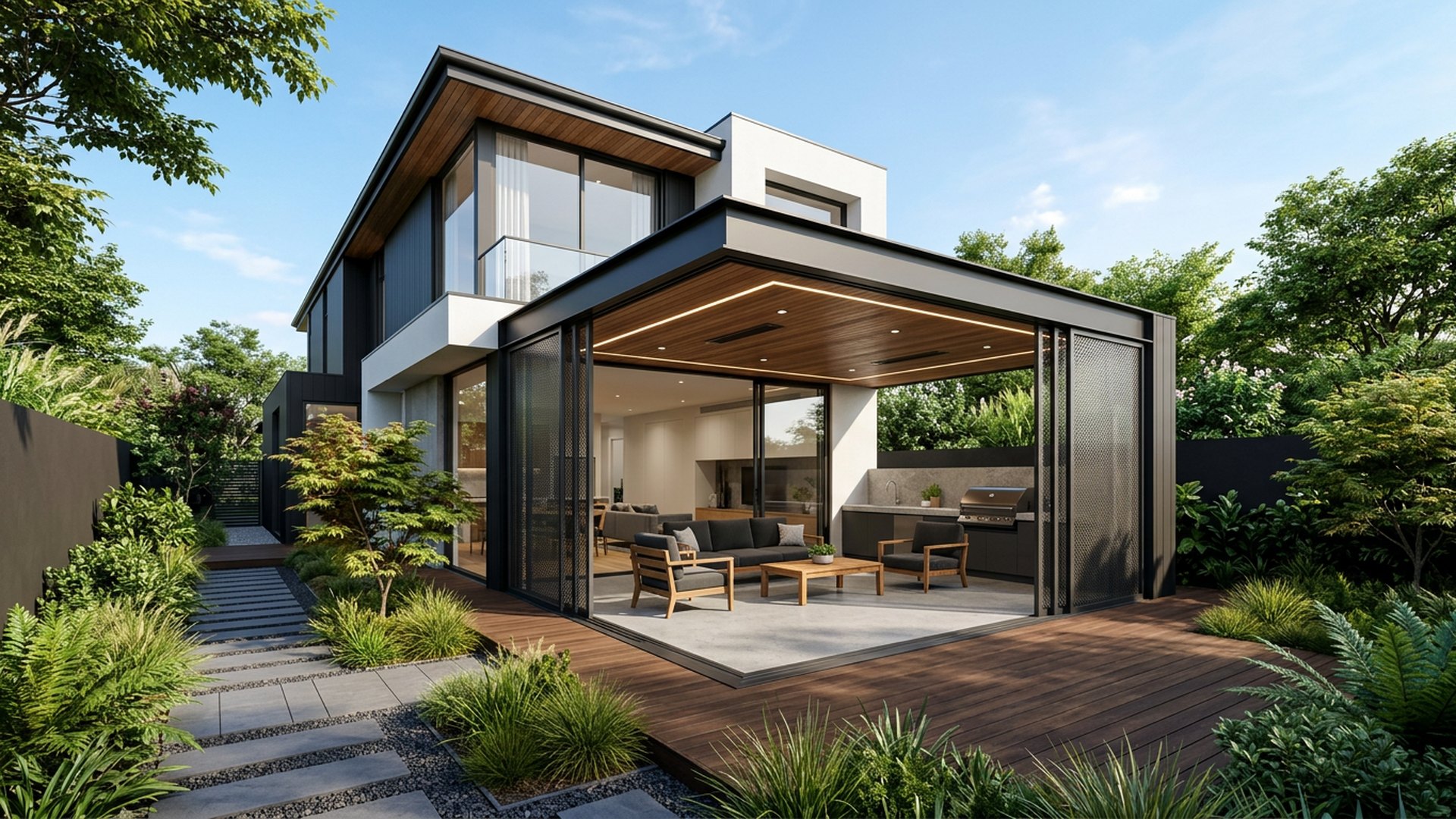 Alfresco Extension backyard landscaping concept — Forward Looking