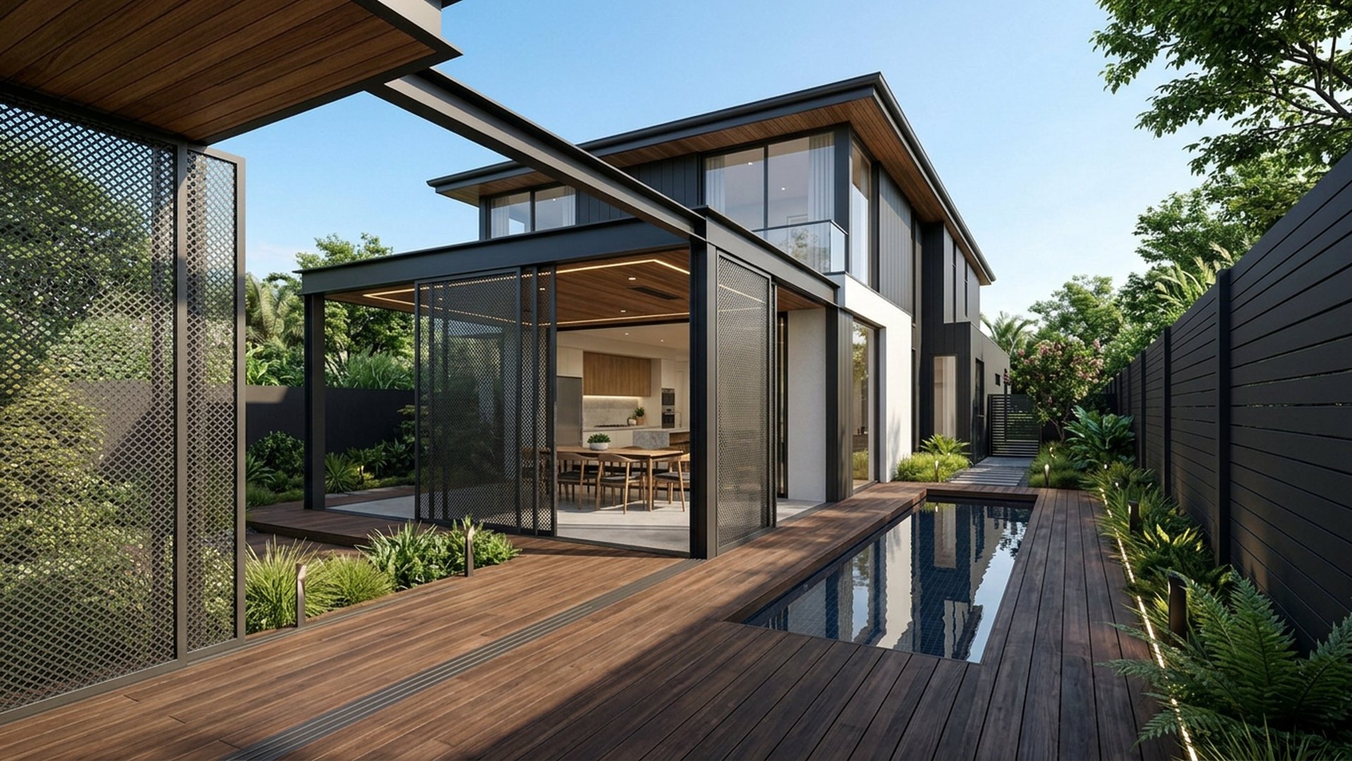 Alfresco Home Designs design concept visualisation photo modern home and garden landscaping. Images and Photos created by www.house-and-garden-designs.com