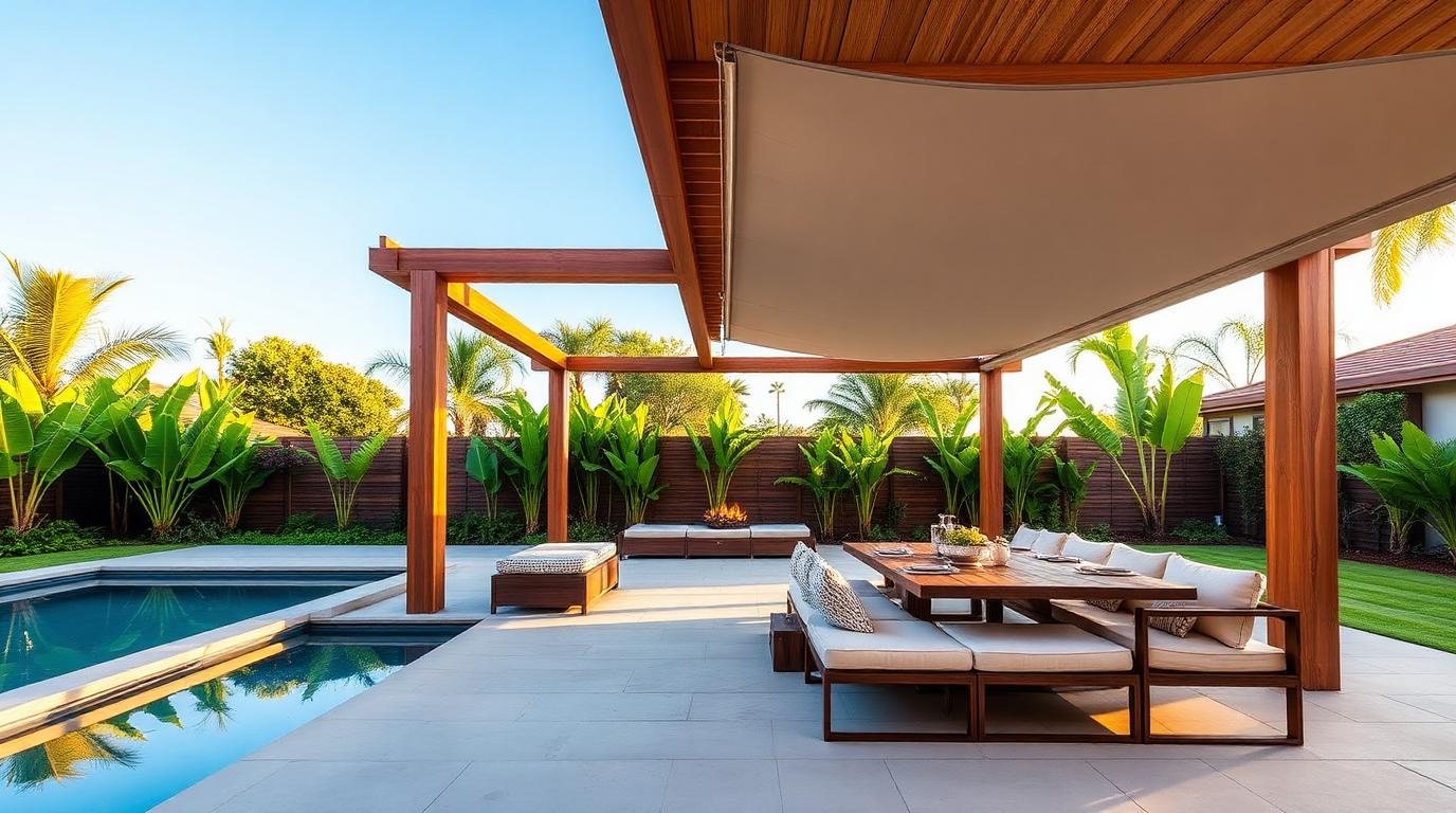 Choosing Cover Outdoor Furniture design concept visualisation photo modern home and garden. Images and Photos created by www.house-and-garden-designs.com