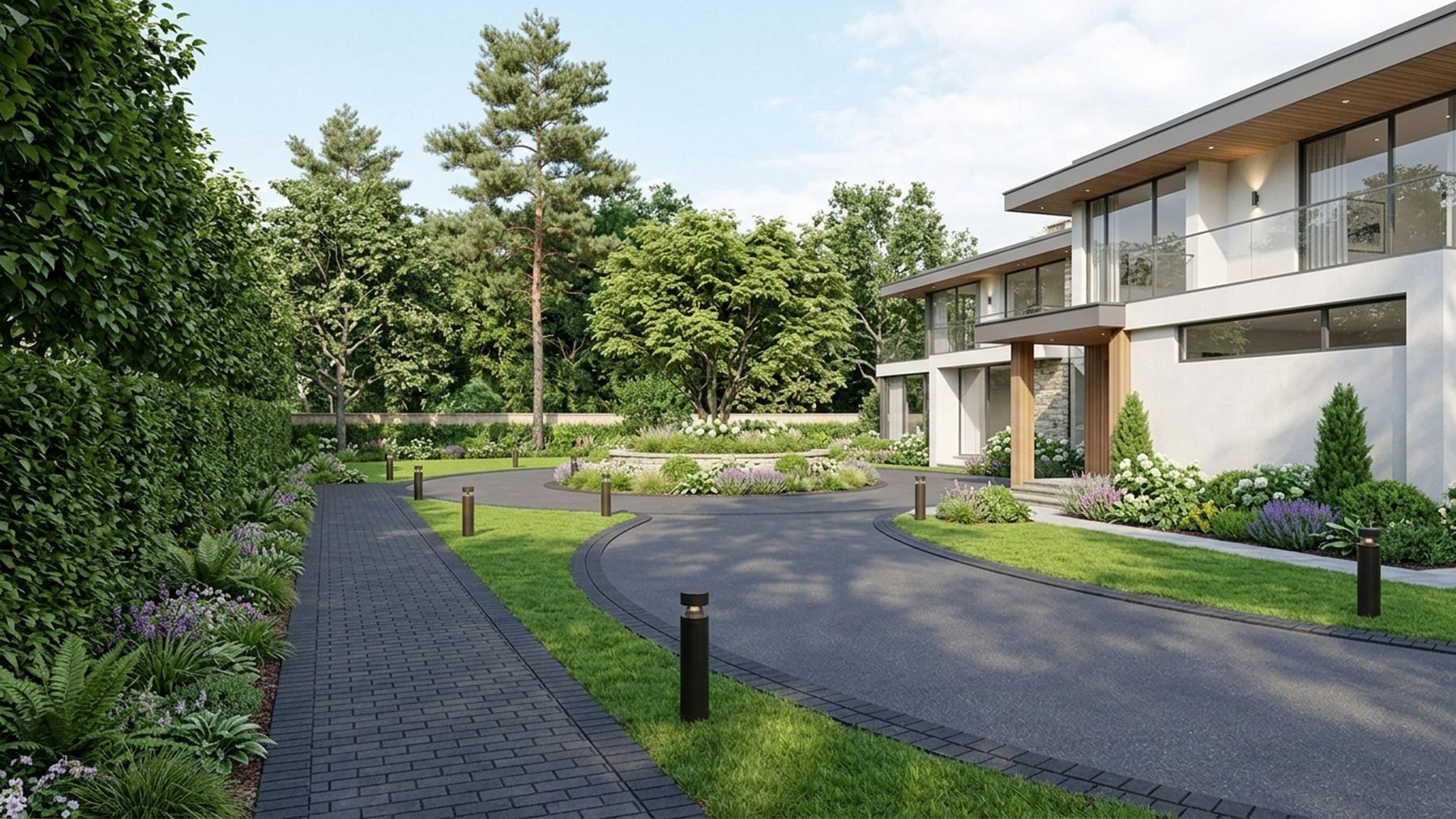 Circular Home Designs design concept visualisation photo modern home and garden landscaping. Images and Photos created by www.house-and-garden-designs.com