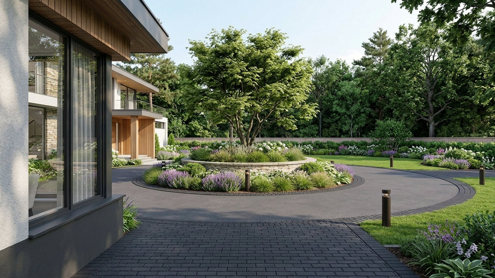 Circular Home Designs design concept visualisation photo modern home and garden landscaping. Images and Photos created by www.house-and-garden-designs.com