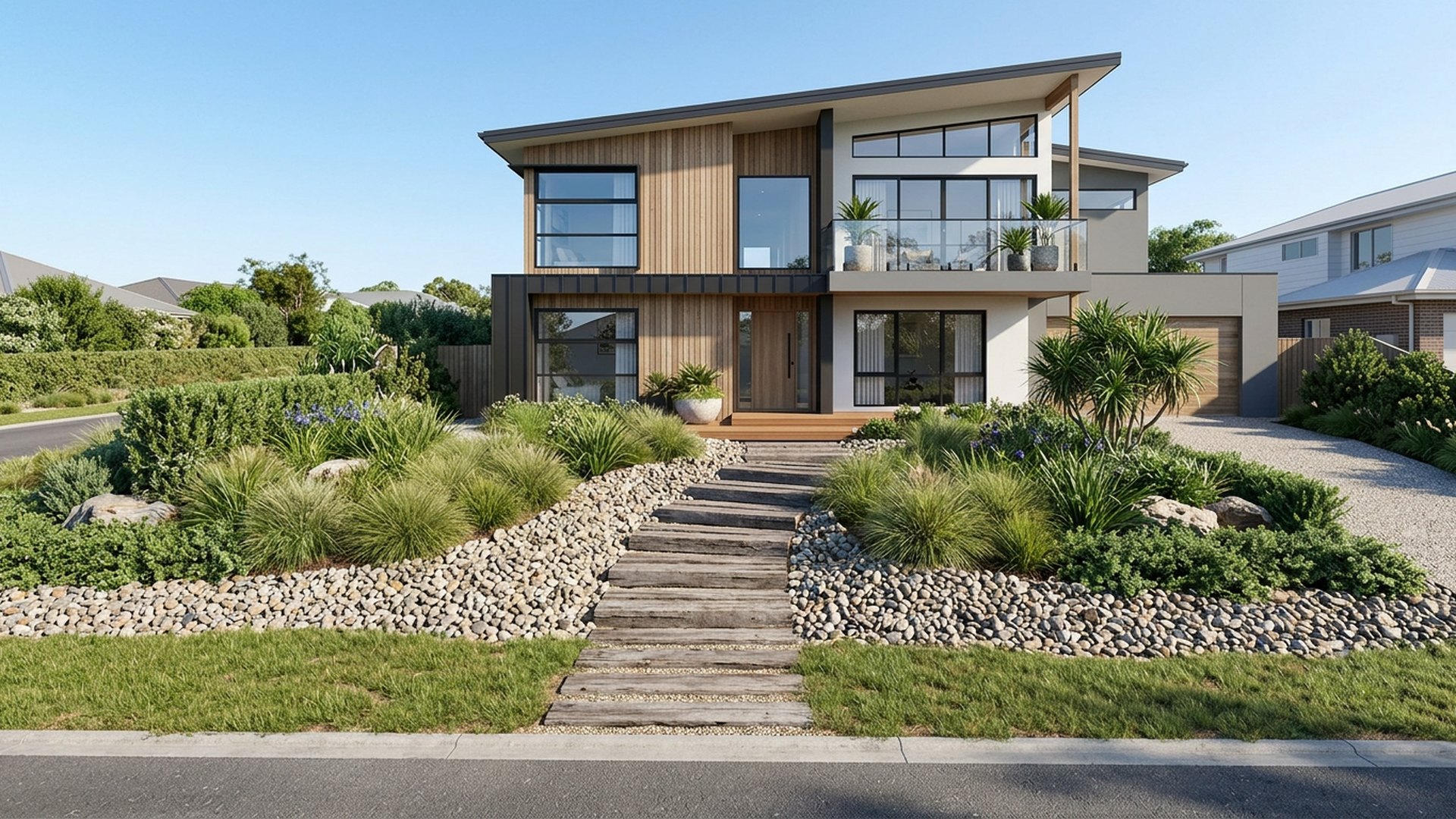 Coastal Native Verge front yard landscaping concept — Forward Looking