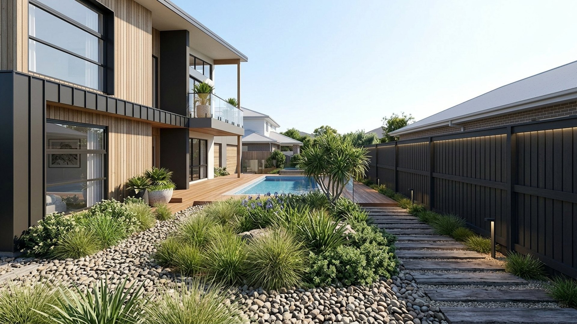 Coastal Home Designs design concept visualisation photo modern home and garden landscaping. Images and Photos created by www.house-and-garden-designs.com