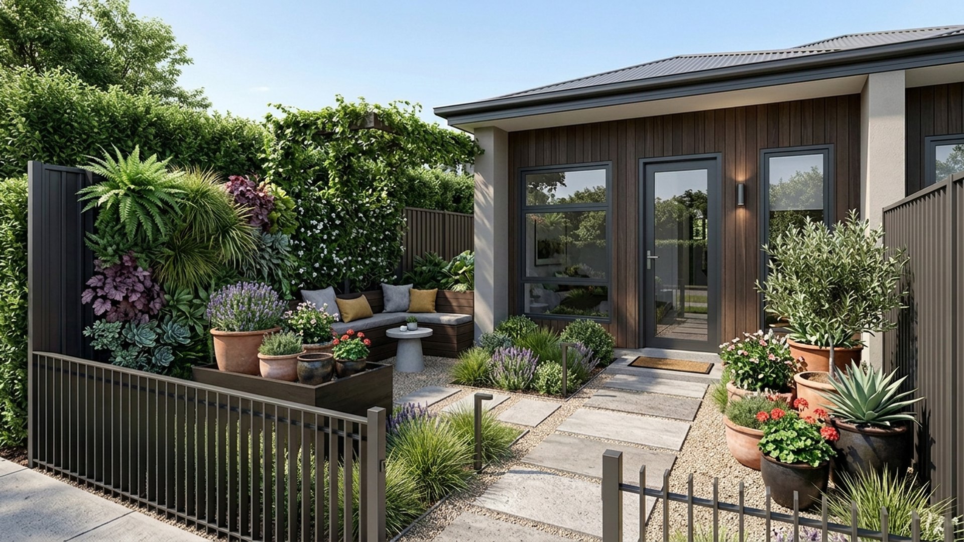 Compact Home Designs design concept visualisation photo modern home and garden landscaping. Images and Photos created by www.house-and-garden-designs.com