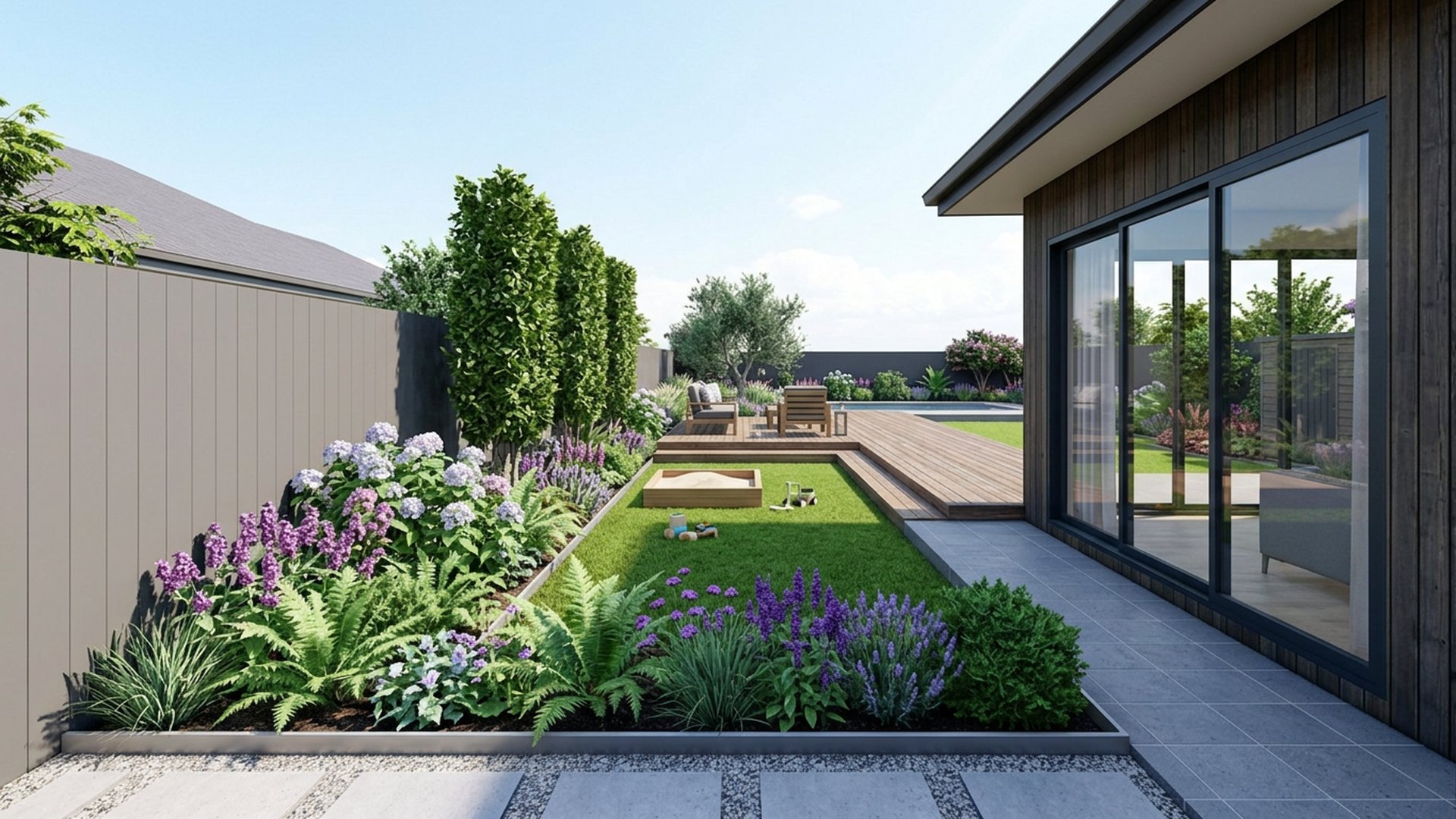 Deck Home Designs design concept visualisation photo modern home and garden landscaping. Images and Photos created by www.house-and-garden-designs.com