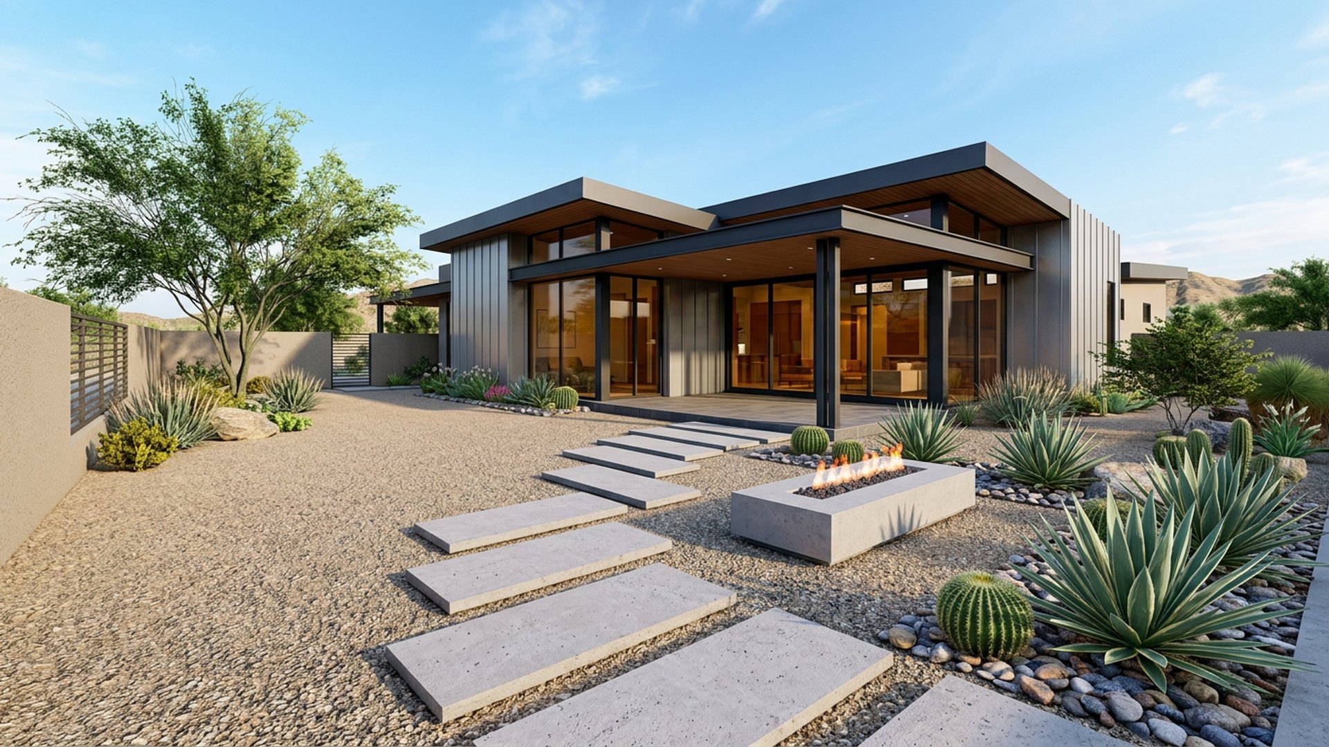 Desert Modern Yard backyard landscaping concept — Forward Looking