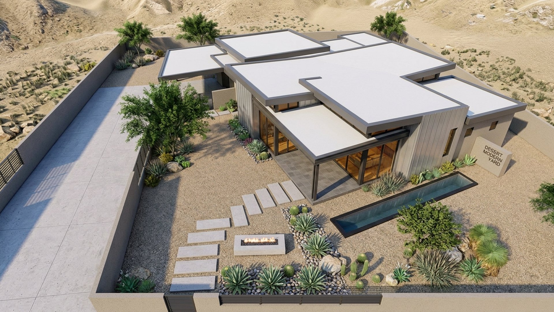 Desert Home Designs design concept visualisation photo modern home and garden landscaping. Images and Photos created by www.house-and-garden-designs.com