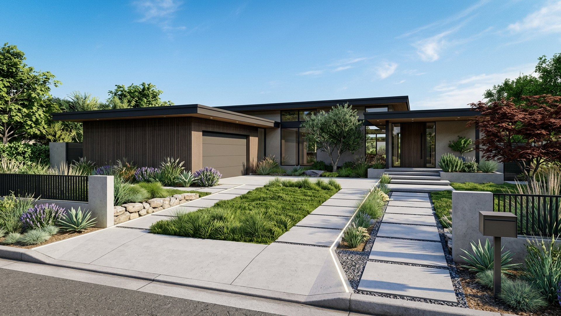 Driveway Reimagined front yard landscaping concept — Forward Looking