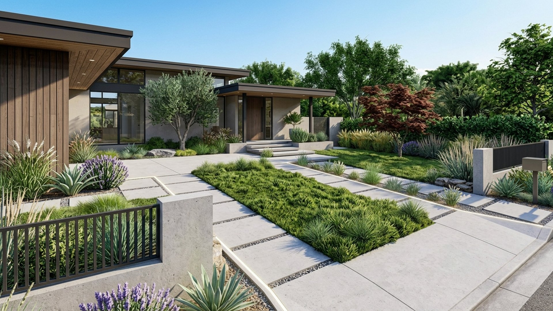 Driveway Home Designs design concept visualisation photo modern home and garden landscaping. Images and Photos created by www.house-and-garden-designs.com