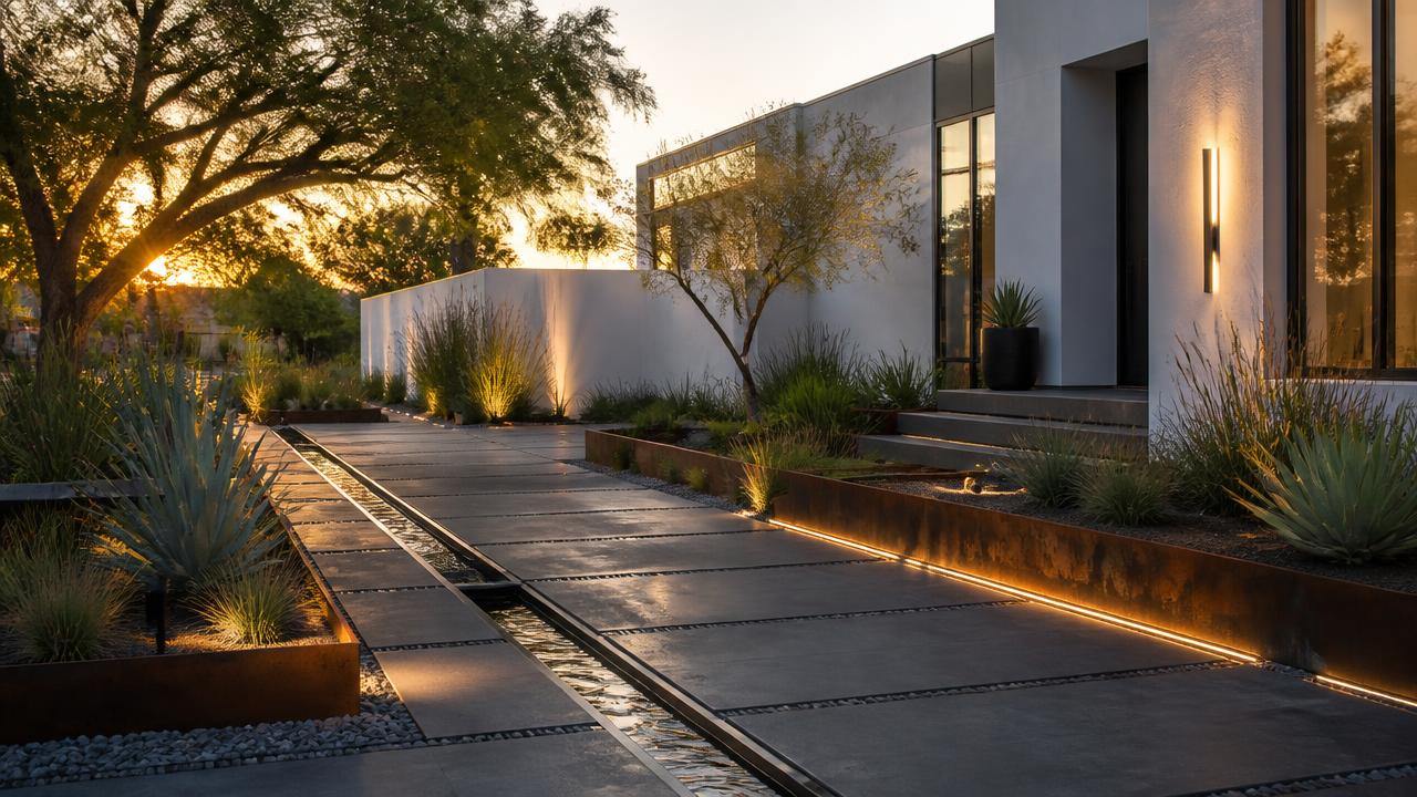 Front Water Home Designs design concept visualisation photo modern home and garden. Images and Photos created by www.house-and-garden-designs.com