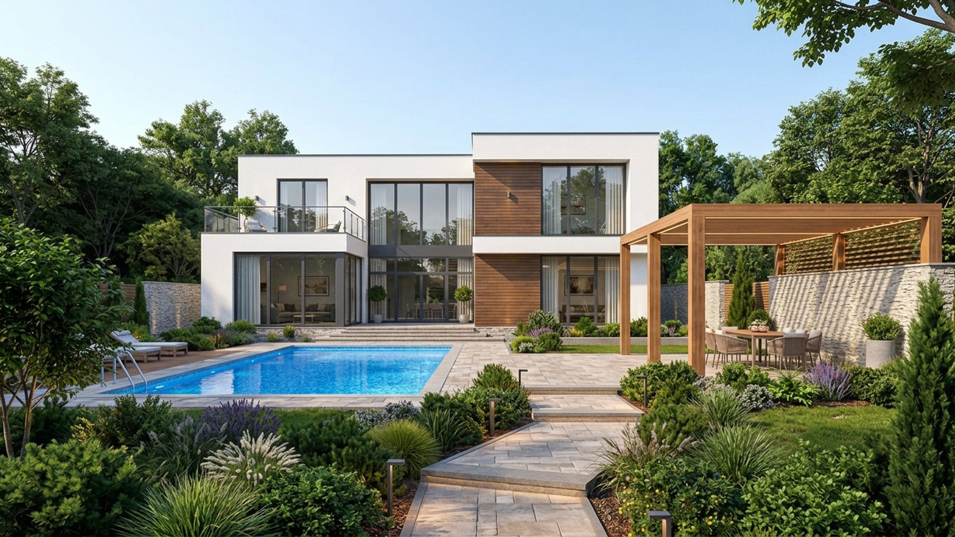 Full Future Home Lighting design concept visualisation photo modern home and garden. Images and Photos created by www.house-and-garden-designs.com