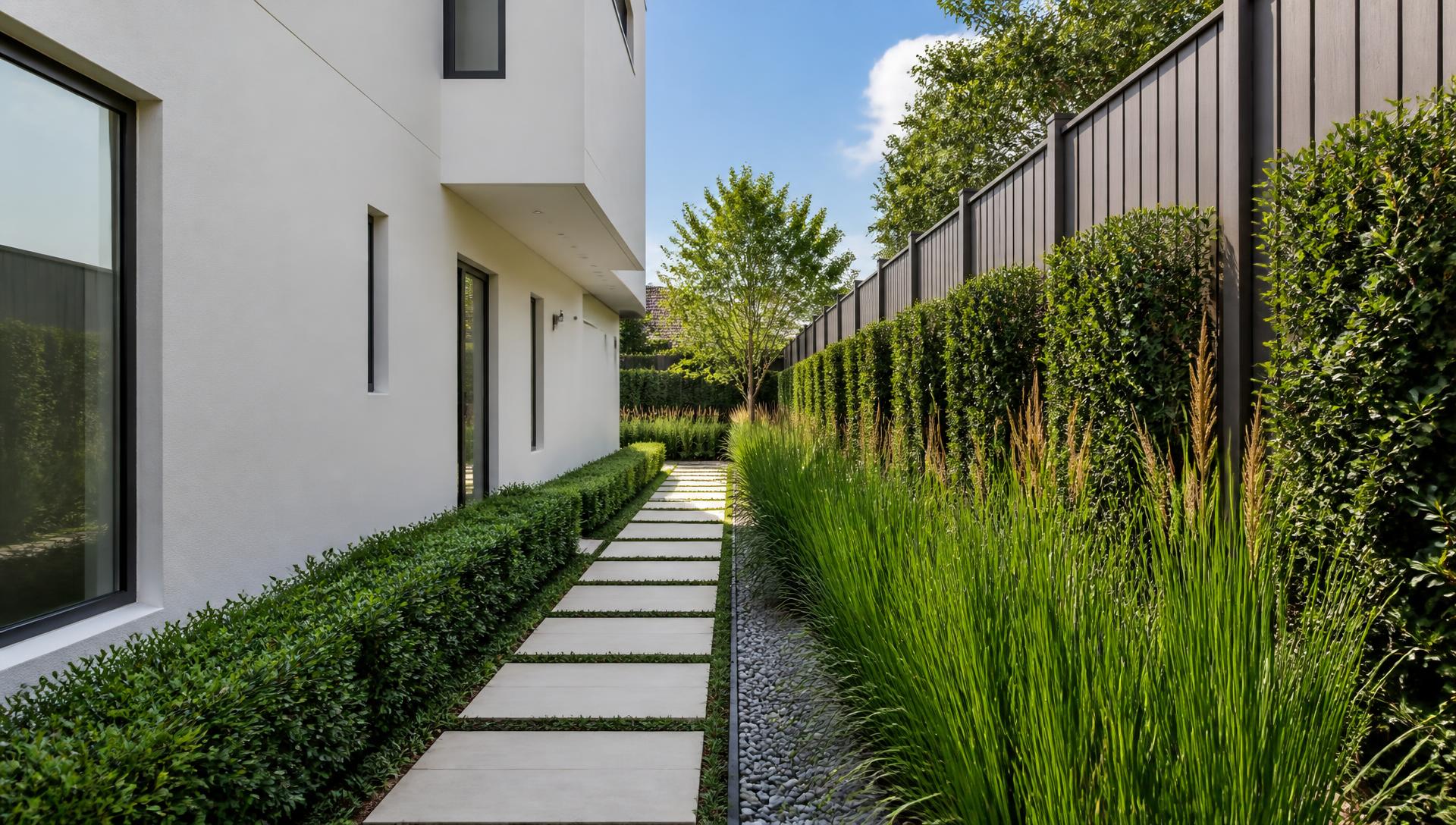 G1 Left Garden Designs design concept visualisation photo modern home and garden. Images and Photos created by www.house-and-garden-designs.com