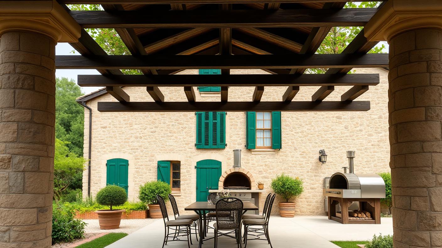 G4 Rear Pergola Designs design concept visualisation photo modern home and garden. Images and Photos created by www.house-and-garden-designs.com