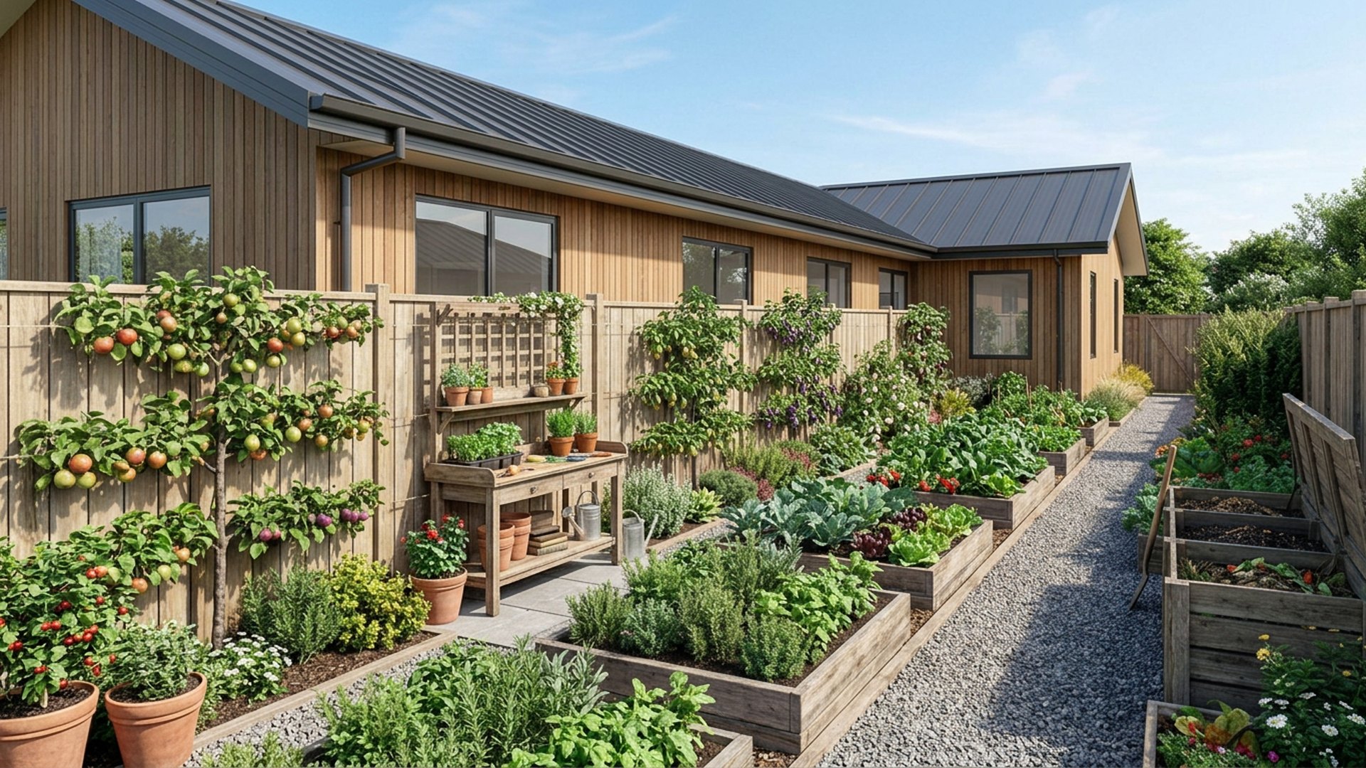 Kitchen Garden Designs design concept visualisation photo modern home and garden landscaping. Images and Photos created by www.house-and-garden-designs.com
