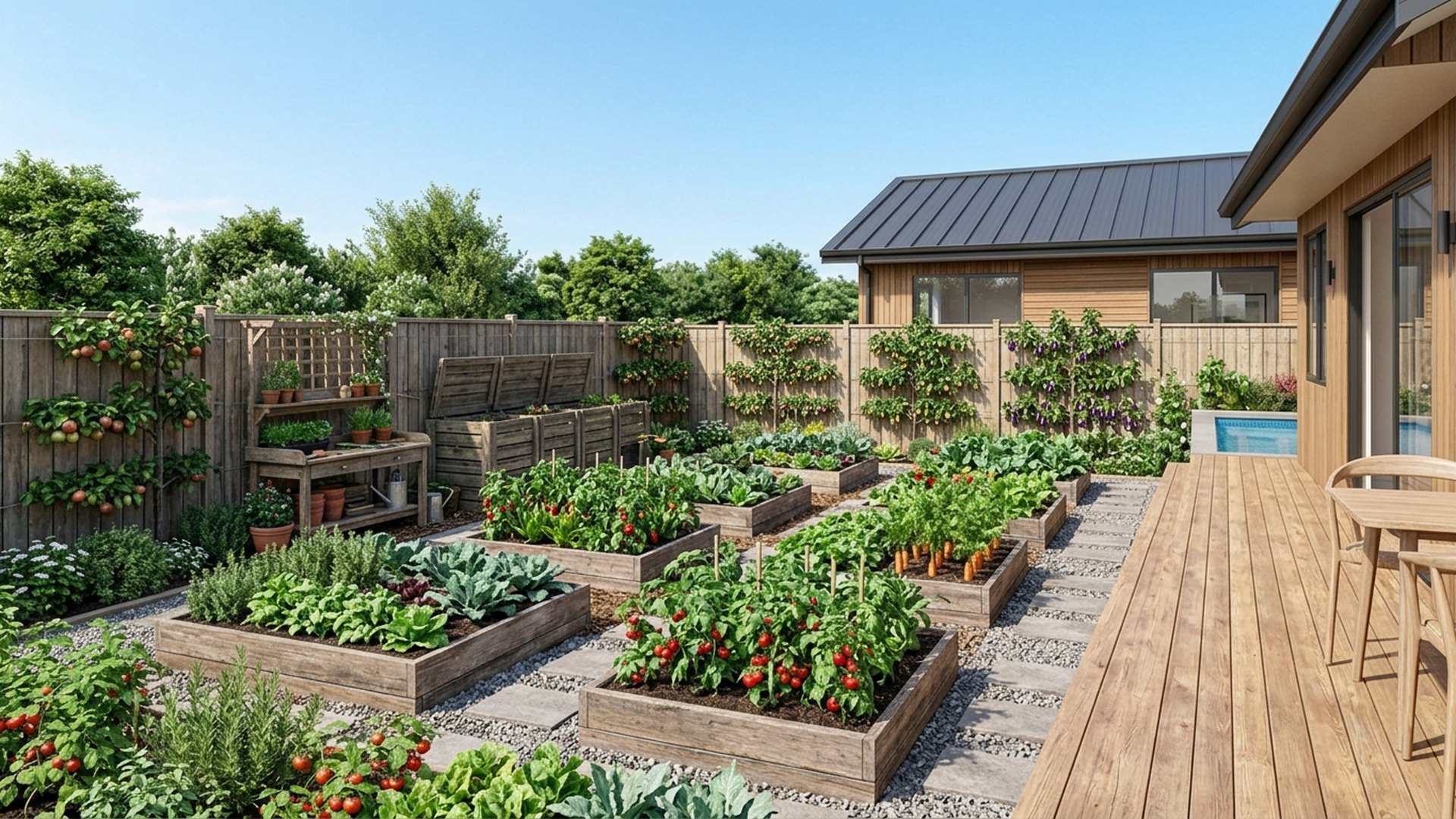 Kitchen Garden Designs design concept visualisation photo modern home and garden landscaping. Images and Photos created by www.house-and-garden-designs.com