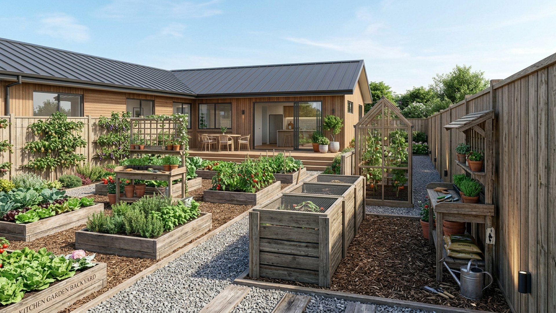 Kitchen Garden Designs design concept visualisation photo modern home and garden landscaping. Images and Photos created by www.house-and-garden-designs.com