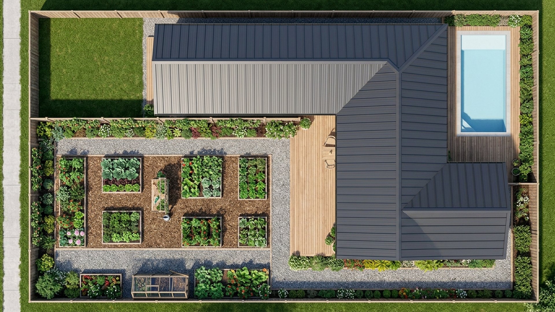 Kitchen Garden Designs design concept visualisation photo modern home and garden landscaping. Images and Photos created by www.house-and-garden-designs.com