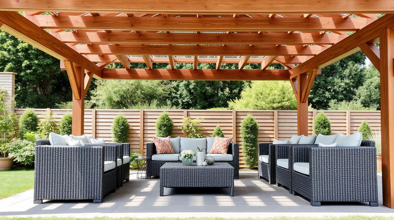 Material Wicker Outdoor Furniture design concept visualisation photo modern home and garden. Images and Photos created by www.house-and-garden-designs.com