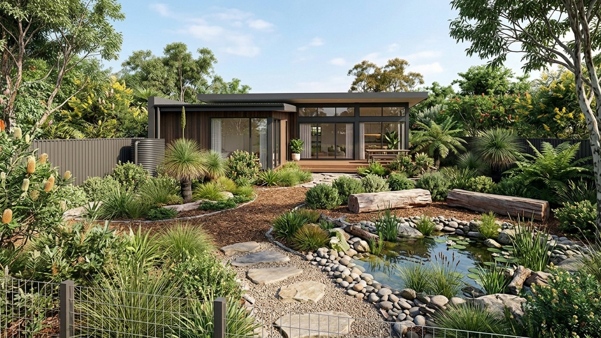 Native Home Designs design concept visualisation photo modern home and garden landscaping. Images and Photos created by www.house-and-garden-designs.com