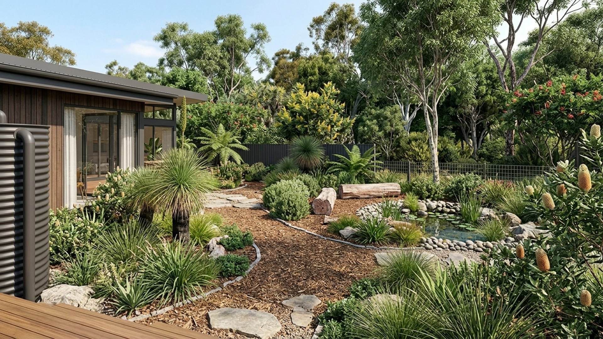 Native Home Designs design concept visualisation photo modern home and garden landscaping. Images and Photos created by www.house-and-garden-designs.com