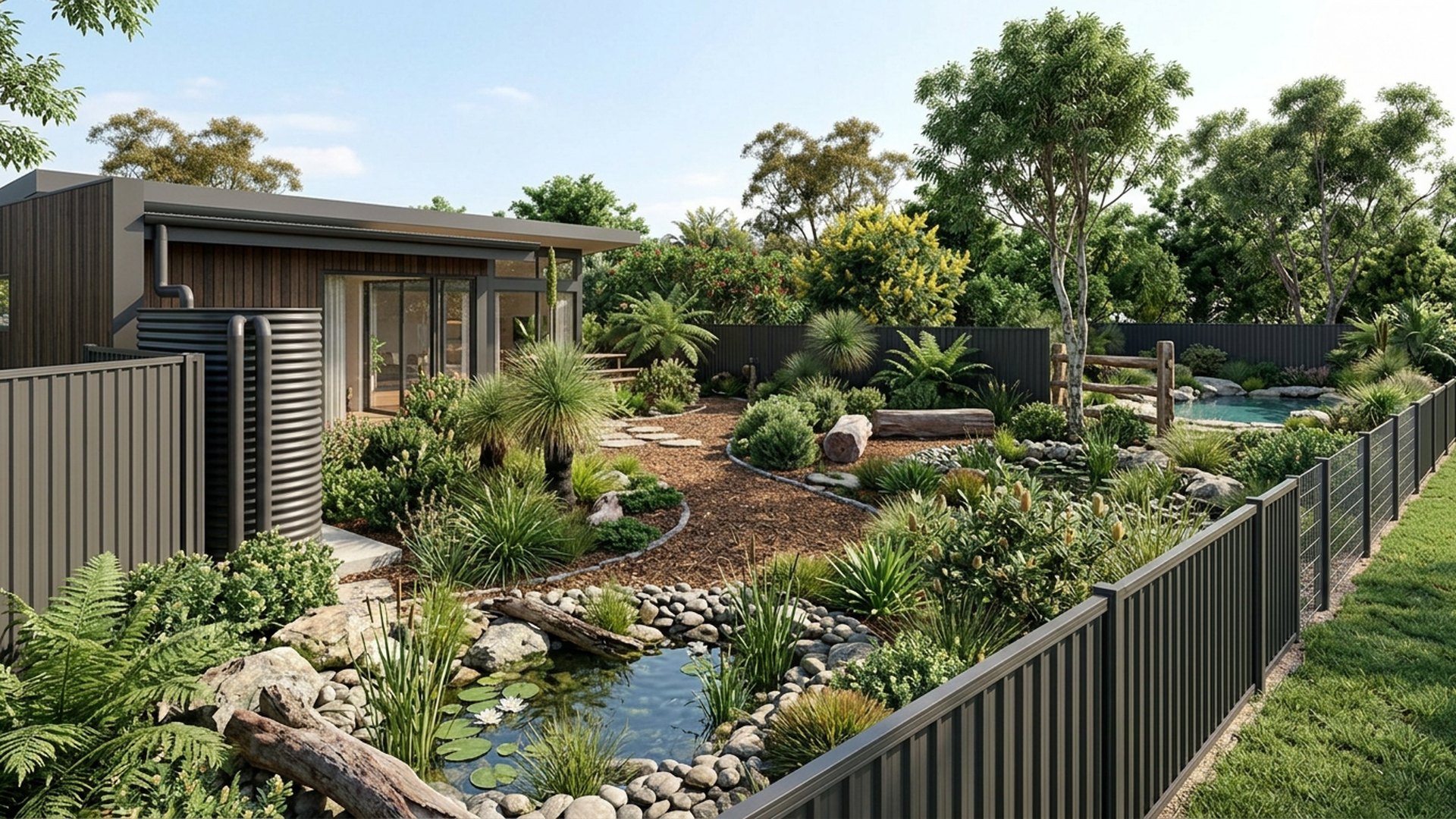 Native Home Designs design concept visualisation photo modern home and garden landscaping. Images and Photos created by www.house-and-garden-designs.com