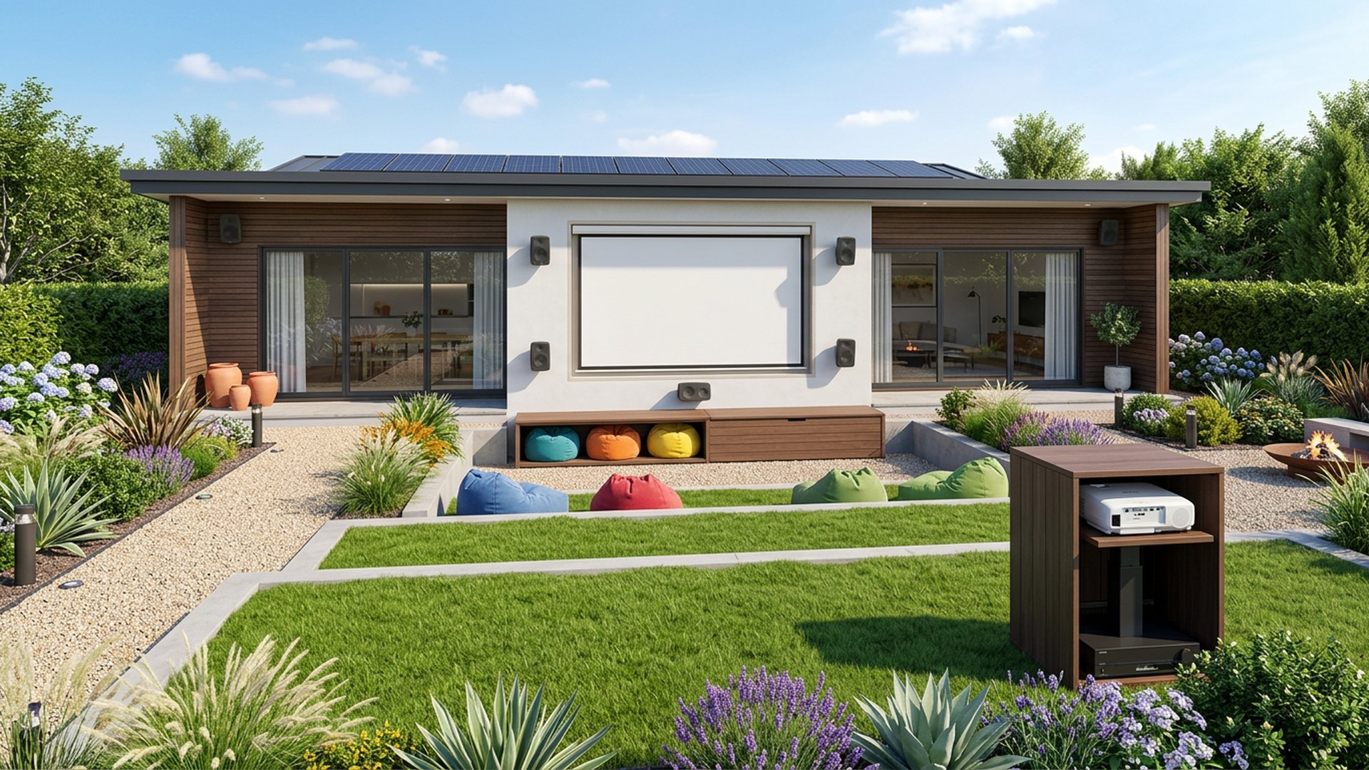 Outdoor Cinema Lawn backyard landscaping concept — Forward Looking