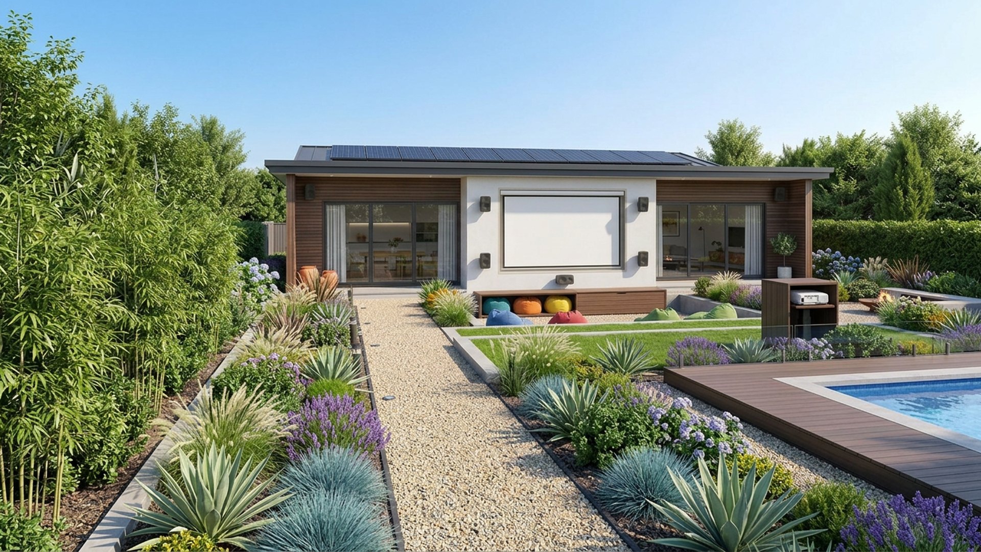 Outdoor Home Designs design concept visualisation photo modern home and garden landscaping. Images and Photos created by www.house-and-garden-designs.com