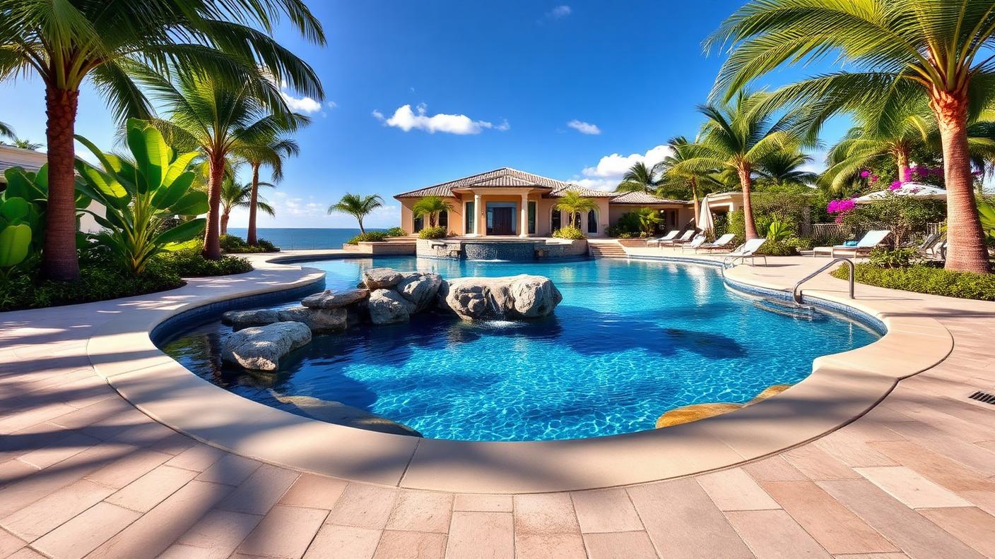 P2 Forward Pool Designs design concept visualisation photo modern home and garden. Images and Photos created by www.house-and-garden-designs.com