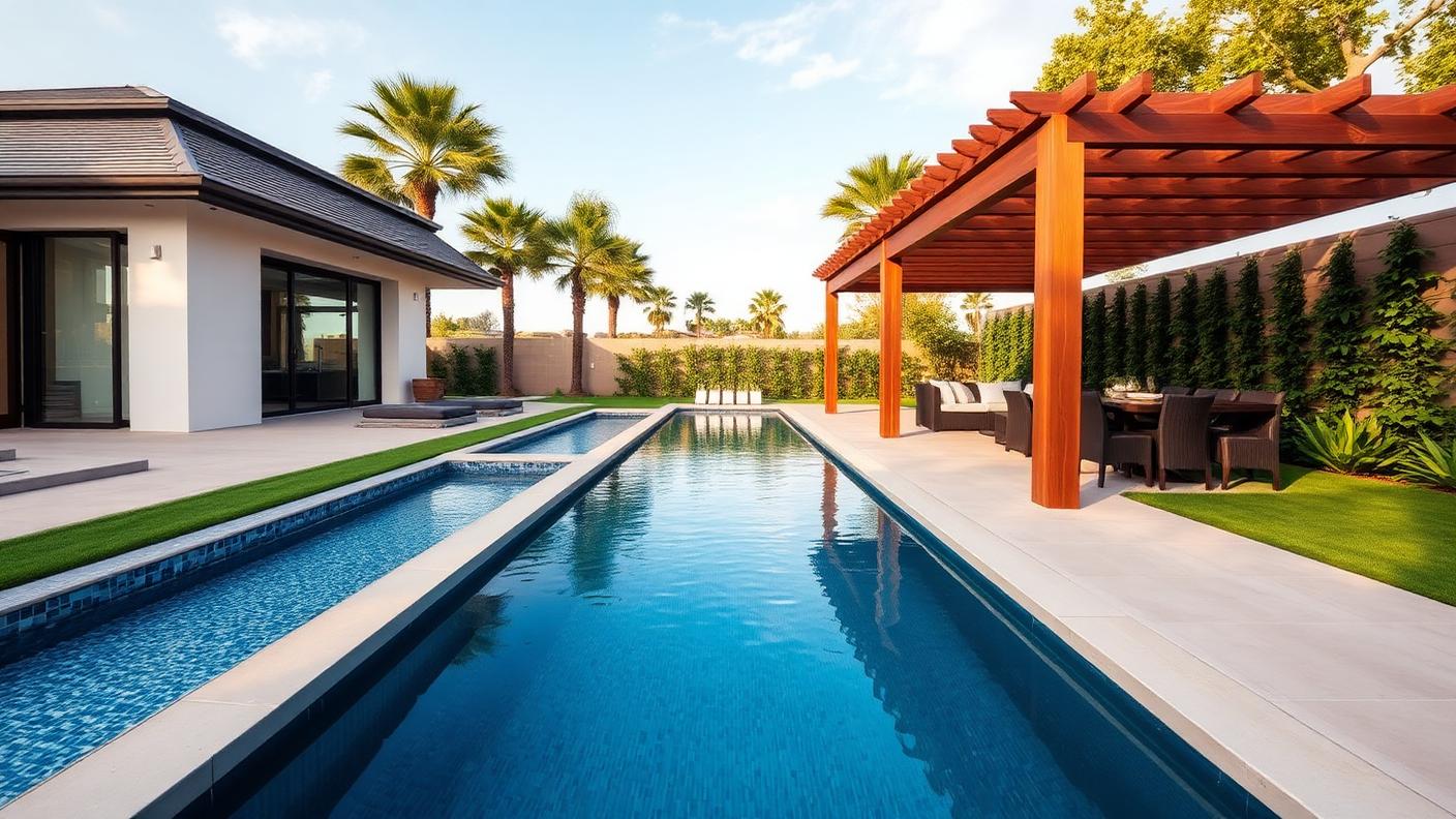 P4 Forward Pool Designs design concept visualisation photo modern home and garden. Images and Photos created by www.house-and-garden-designs.com