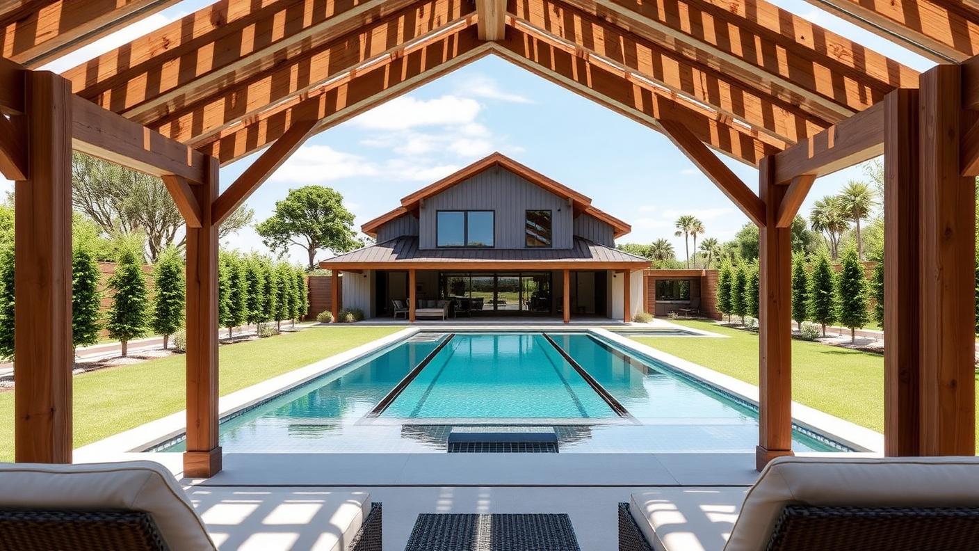 P4 Rear Pool Designs design concept visualisation photo modern home and garden. Images and Photos created by www.house-and-garden-designs.com
