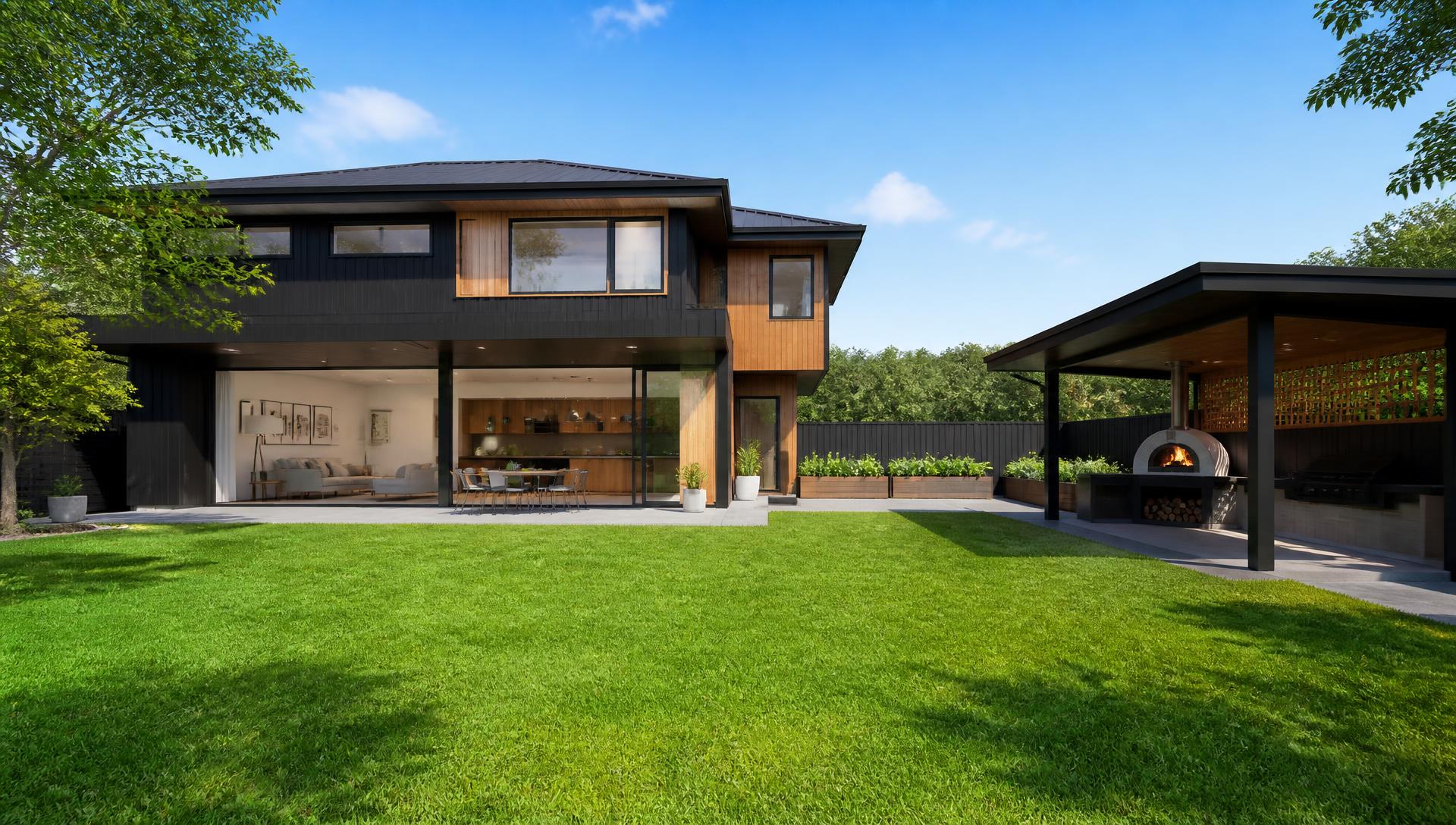 P5 Rear Luxurious Home Designs and Estates design concept visualisation photo modern. Images and Photos created by www.house-and-garden-designs.com