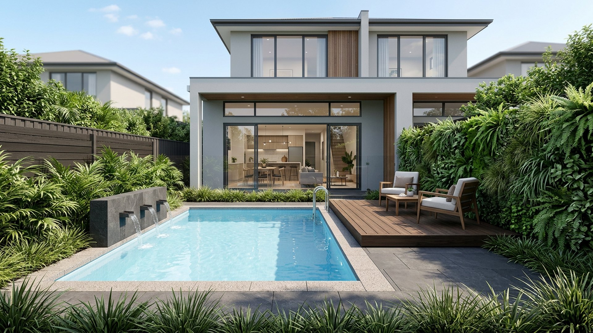 Plunge Pool Courtyard backyard landscaping concept — Forward Looking