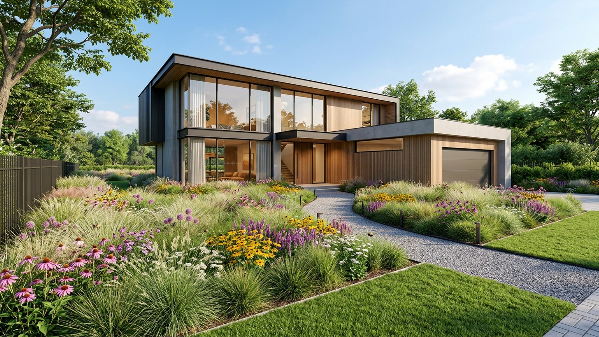 Prairie Meadow Verge front yard landscaping concept — Forward Looking