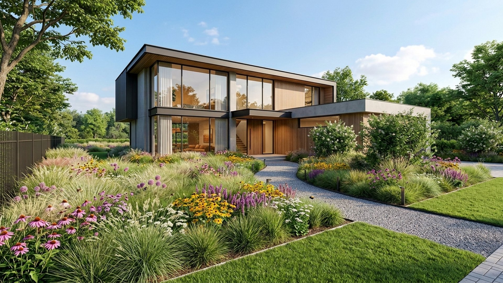Prairie Home Designs design concept visualisation photo modern home and garden landscaping. Images and Photos created by www.house-and-garden-designs.com