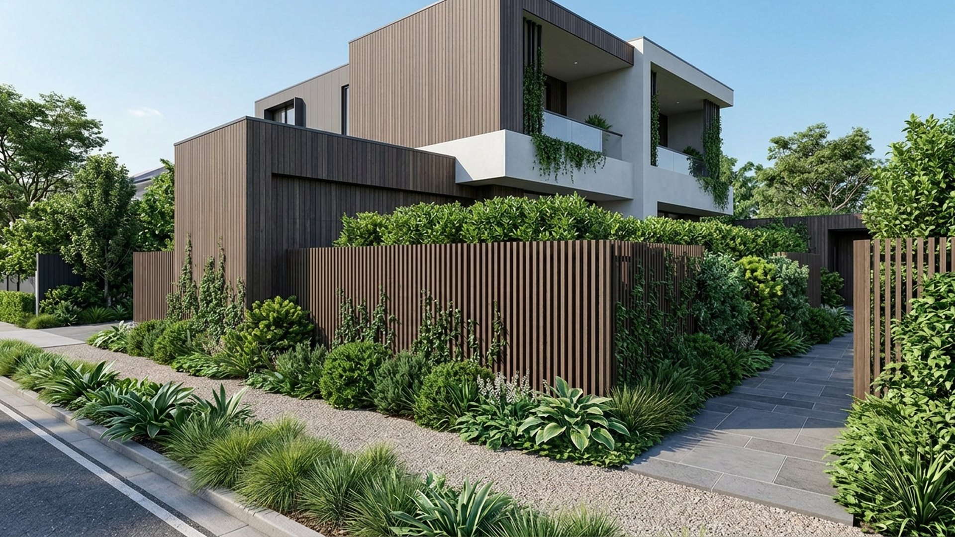 Privacy Home Designs design concept visualisation photo modern home and garden landscaping. Images and Photos created by www.house-and-garden-designs.com