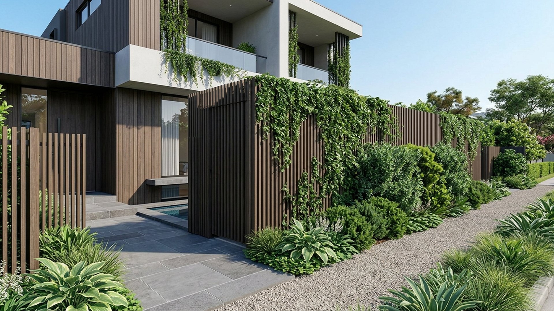 Privacy Home Designs design concept visualisation photo modern home and garden landscaping. Images and Photos created by www.house-and-garden-designs.com