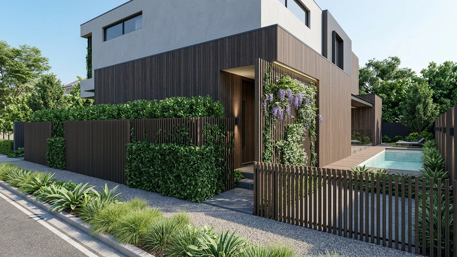 Privacy Home Designs design concept visualisation photo modern home and garden landscaping. Images and Photos created by www.house-and-garden-designs.com