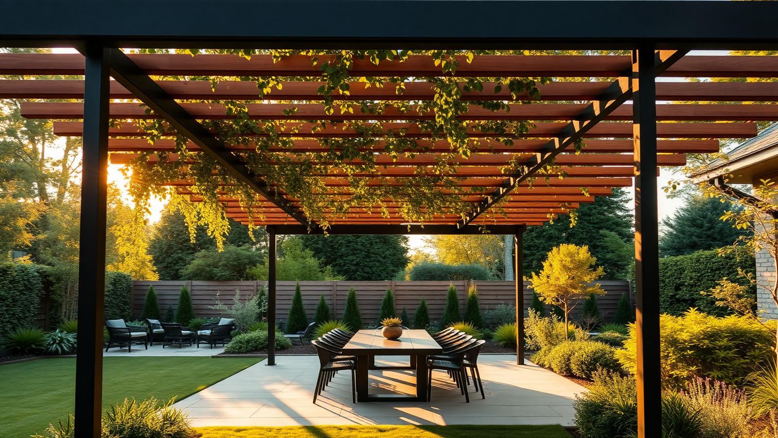 Shade 01 Pergola Designs design concept visualisation photo modern home and garden. Images and Photos created by www.house-and-garden-designs.com