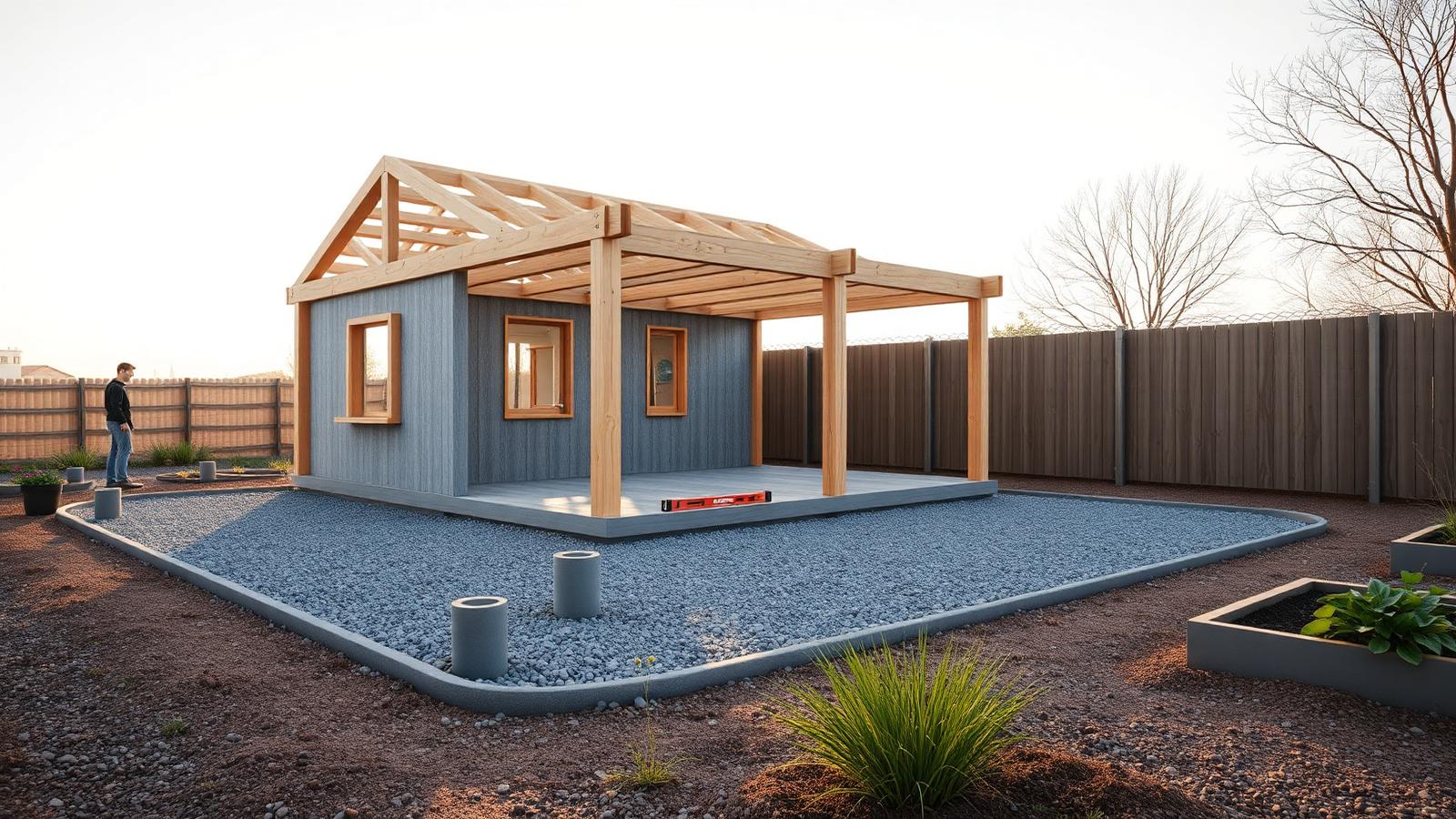 Start with the ground a level, drained pad tiny home design with garden Compacted gravel, screw piles set to a. Images and Photos created by www.house-and-garden-designs.com