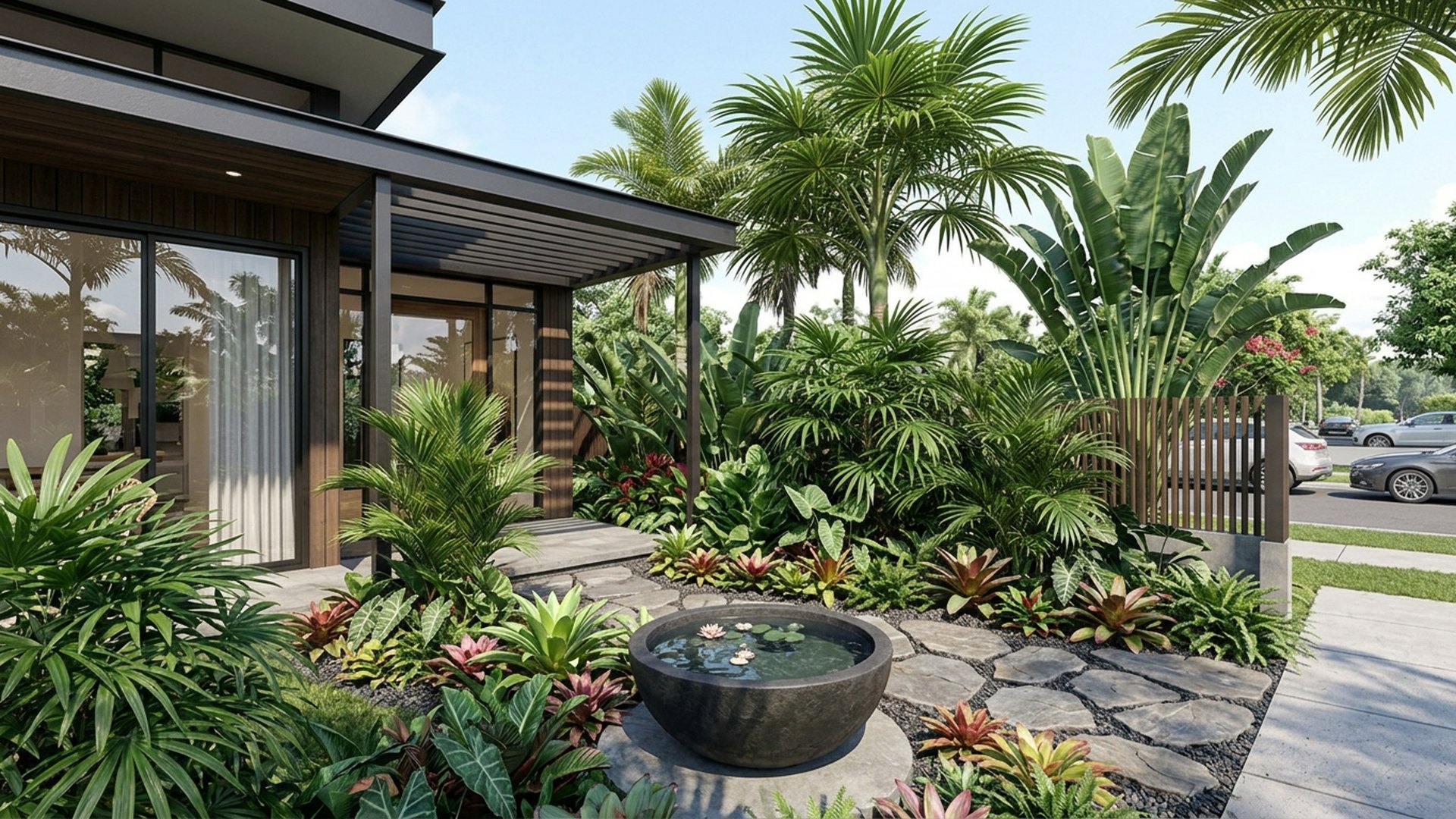 Tropical Home Designs design concept visualisation photo modern home and garden landscaping. Images and Photos created by www.house-and-garden-designs.com