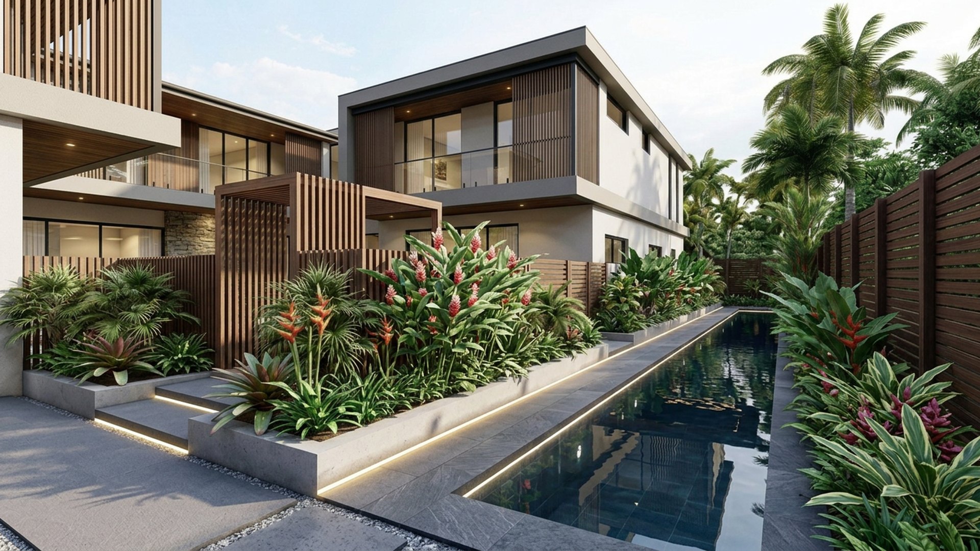 Tropical Home Designs design concept visualisation photo modern home and garden landscaping. Images and Photos created by www.house-and-garden-designs.com