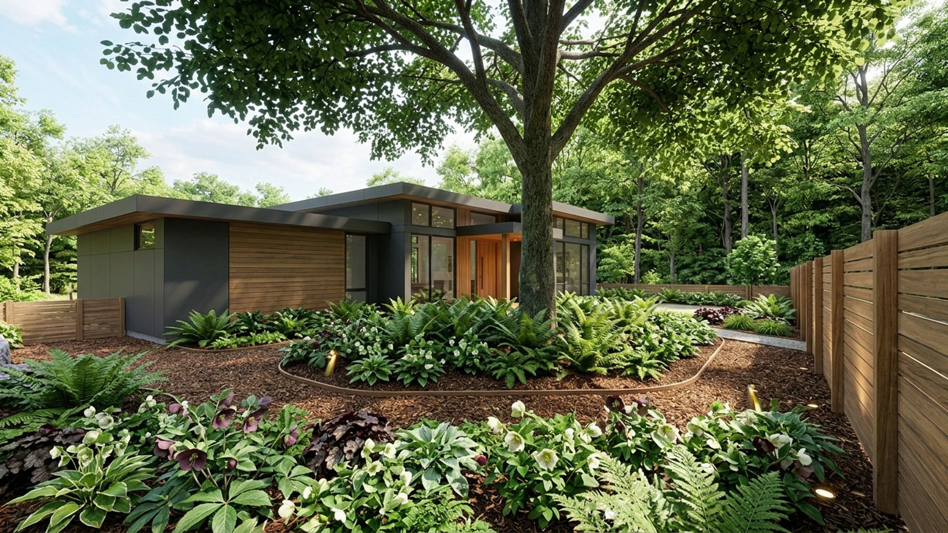 Woodland Pergola Designs design concept visualisation photo modern home and garden landscaping. Images and Photos created by www.house-and-garden-designs.com