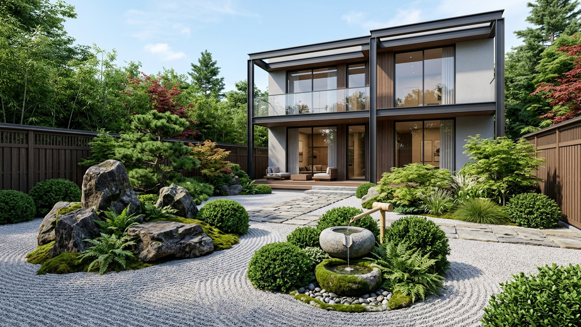 Zen Courtyard backyard landscaping concept — Forward Looking