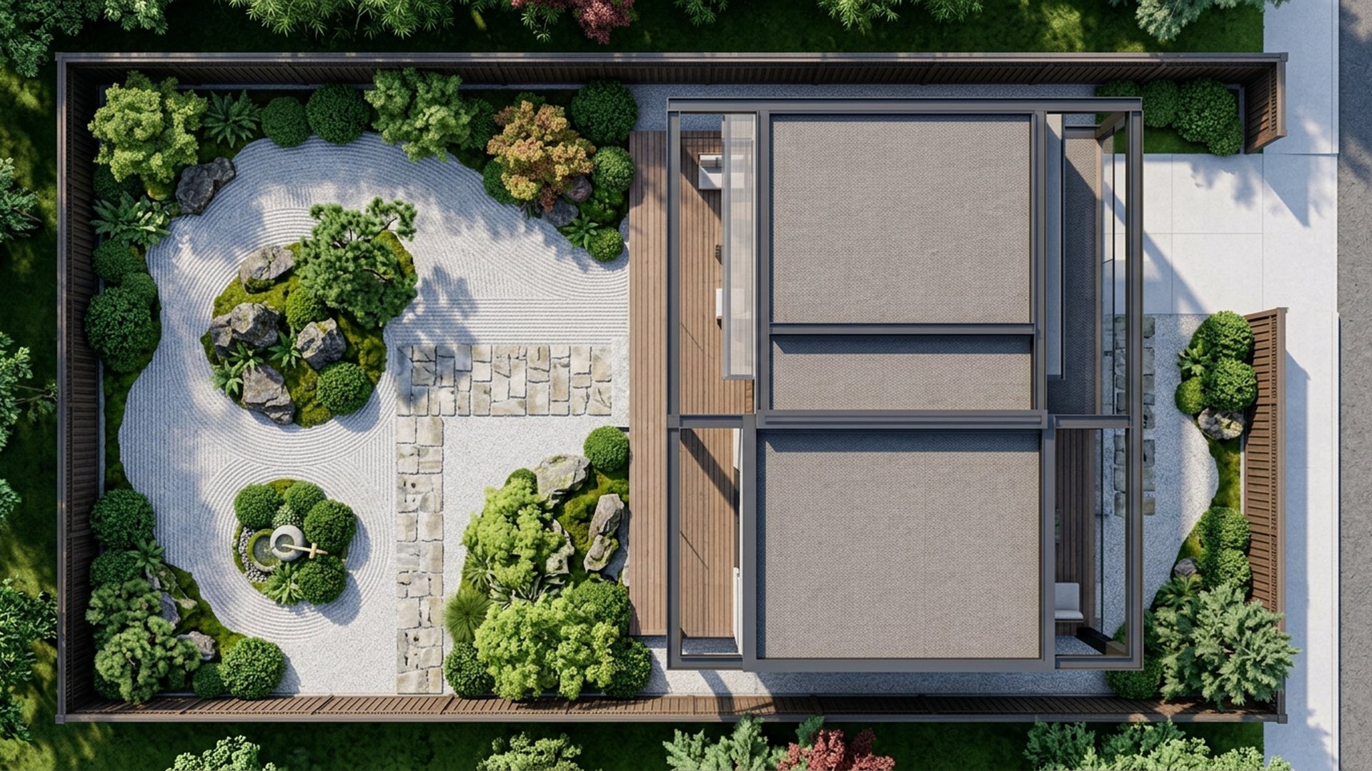 Zen Home Designs design concept visualisation photo modern home and garden landscaping. Images and Photos created by www.house-and-garden-designs.com