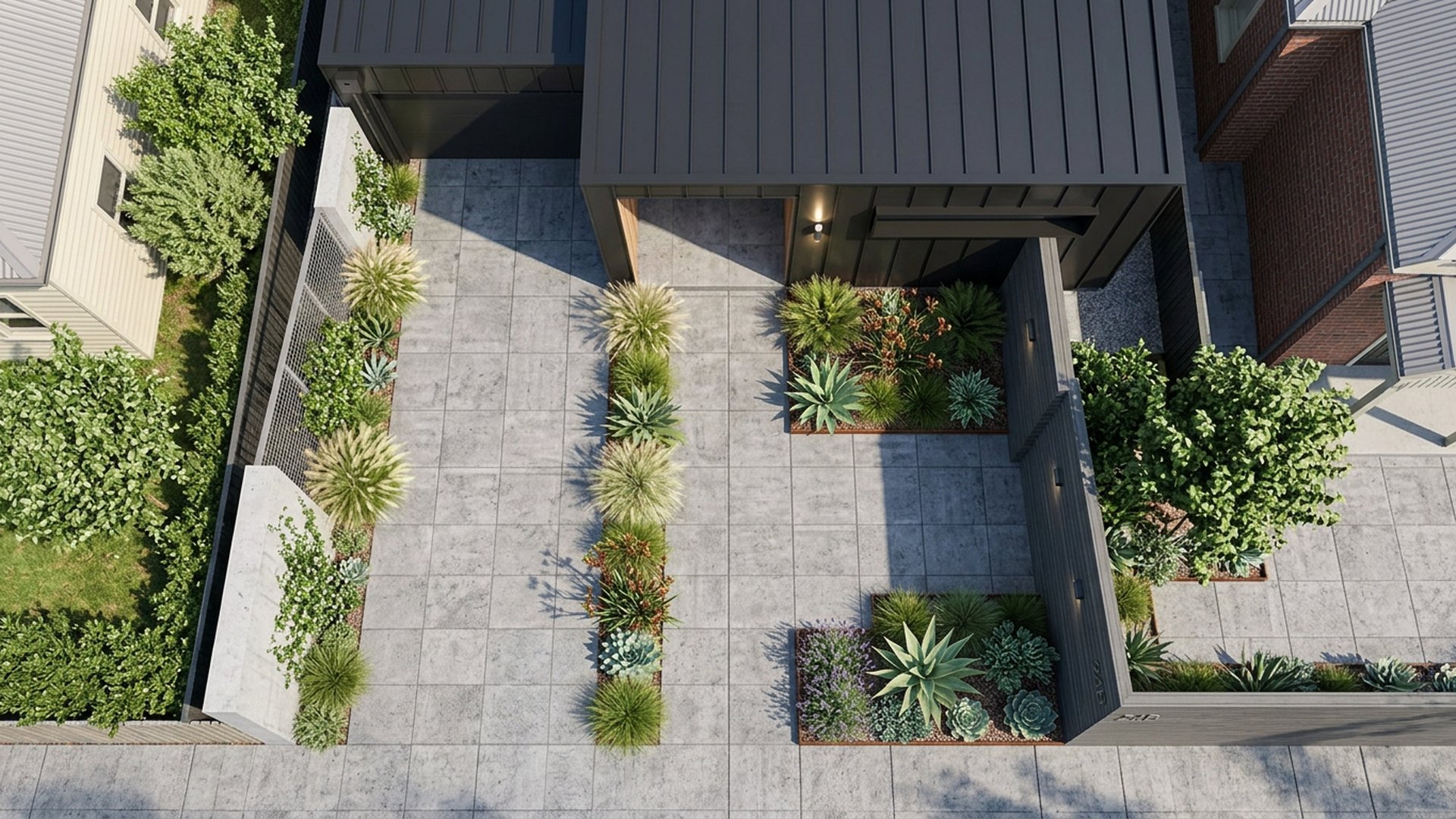 Zero Home Designs design concept visualisation photo modern home and garden landscaping. Images and Photos created by www.house-and-garden-designs.com